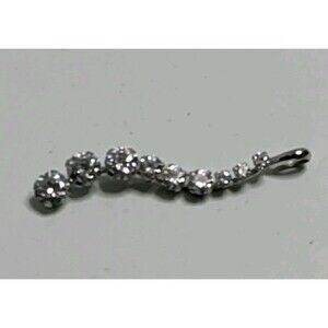 Gorgeous 14kt White Gold & Cubic Zirconia Journey Pendant - 0.8 Grams